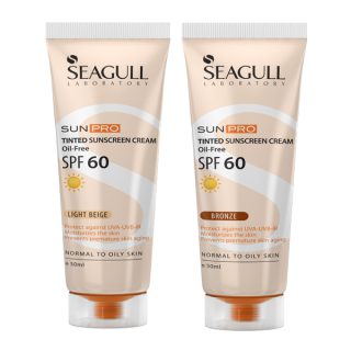 ضدآفتاب SPF60 فاقد چربی رنگی سی‌گل