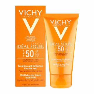 فلوئید ضد آفتاب ویشی بی رنگ سری Ideal Soleil مدل Dry Touch